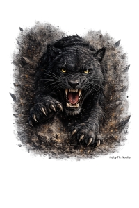 T-Shirt-Motiv-Black-Panther-Fury-Download-PNG-transparent